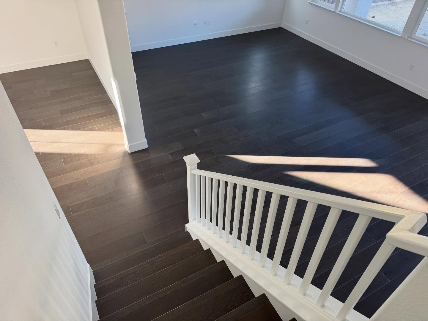 Dark engineered hardwood staircase Toronto