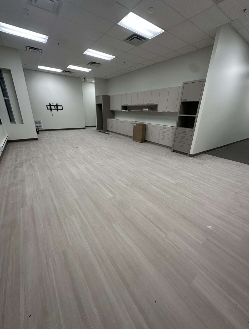New wood-look flooring installed in a Toronto commercial space
